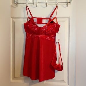 Babydoll sexy 2piece lingerie nightie/chemise. With heart ❤️ design